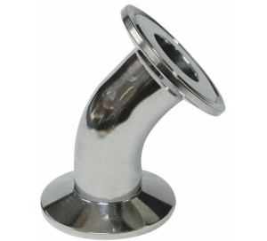 Accesorios línea sanitaria codo 45º clamp