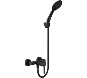 Monomando de ducha con kit Negro Oslo Black