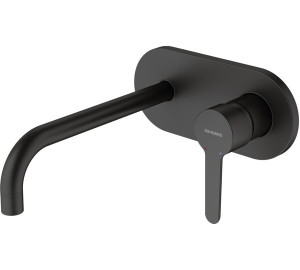 Monomando de lavabo empotrado caño 22cm Negro Oslo Black
