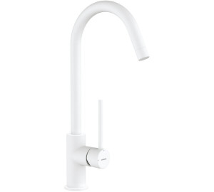 Monomando de fregadera cartucho 25 apertura en frio Blanca TAU White