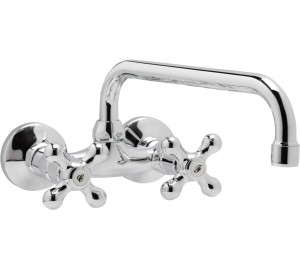 Grupo mural fregadera 11 cm caño tubo alto 24 cm NEW REGENT Cromado