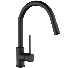 Monomando de fregadera caño extraible TAU Negro