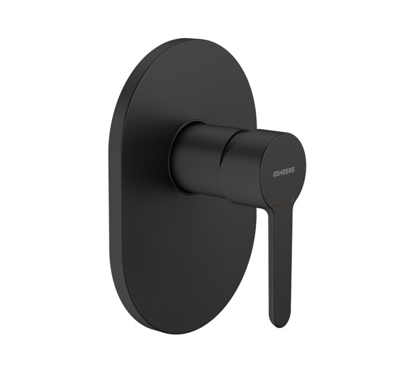 Monomando de ducha empotrado Negro Oslo Black