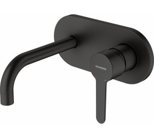 Monomando de lavabo empotrado caño 16cm Negro Oslo Black