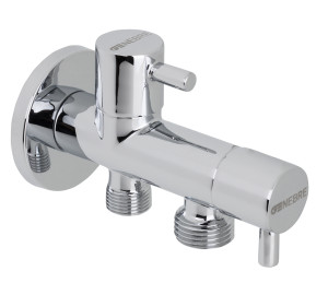 Válvula de escuadra doble 1/2" - 3/8"