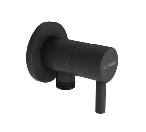 Válvula de escuadra redonda 3/8" Negro