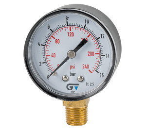 Manómetro Ø 53, salida inferior, rosca NPT 1/4"