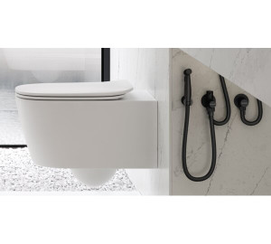 Válvula de escuadra redonda 3/8" Negro